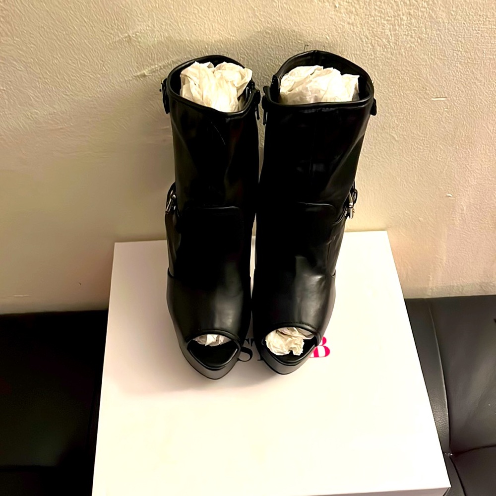 Black Peep Toe Boot